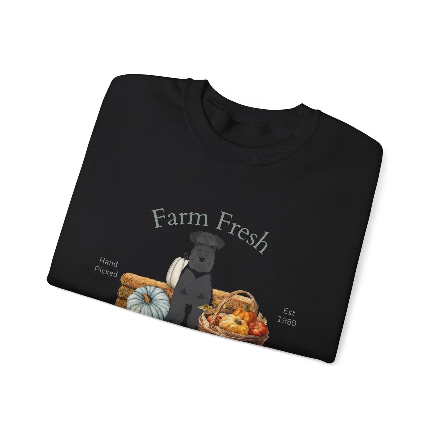 Schnauzer Dog Fall Farm Fresh Unisex Heavy Blend Crewneck Sweatshirt