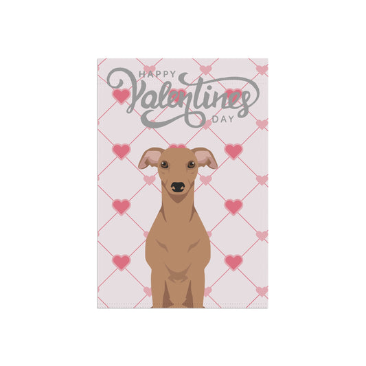 Whippet Dog Valentines Day Garden Flag