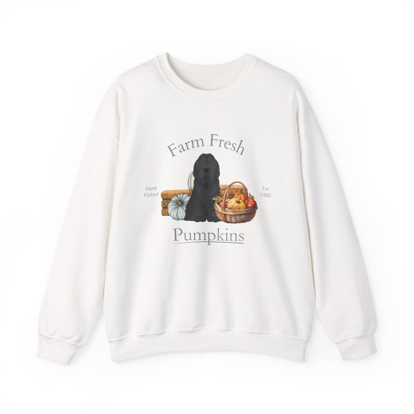 Briard Dog Fall Farm Fresh Unisex Heavy Blend Crewneck Sweatshirt