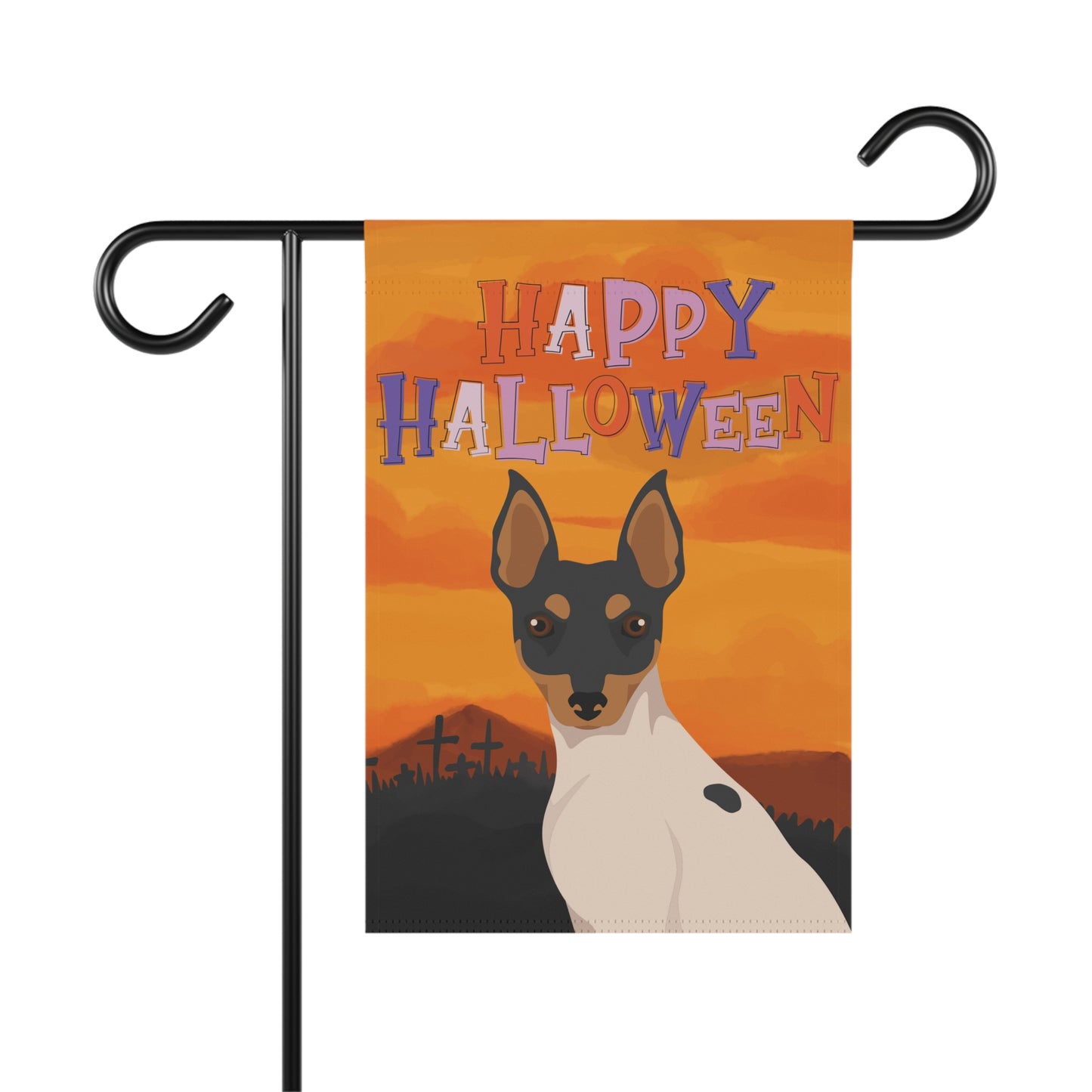 Toy Fox Terrier Dog Halloween Garden Flag