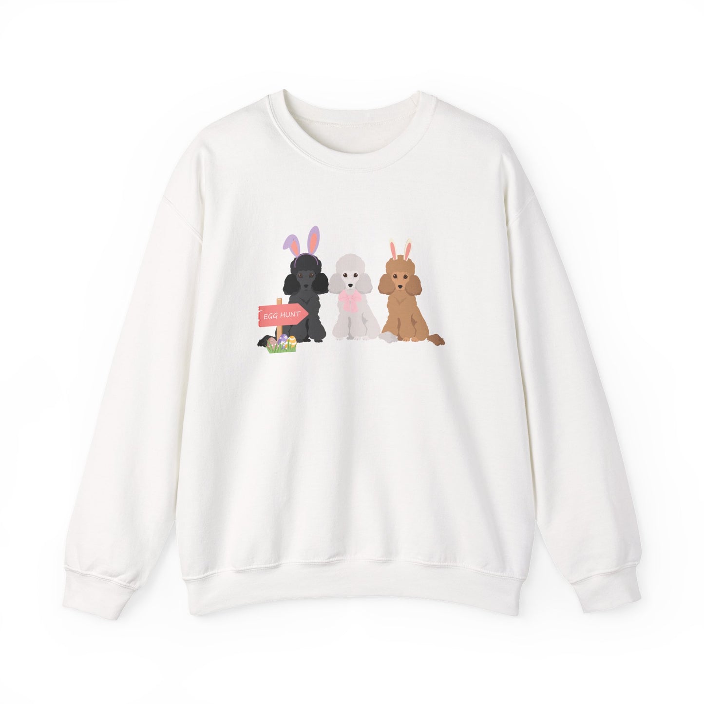 Poodle Dog Easter Unisex Heavy Blend Crewneck Sweatshirt, easter, Cute Dog Mom Gift