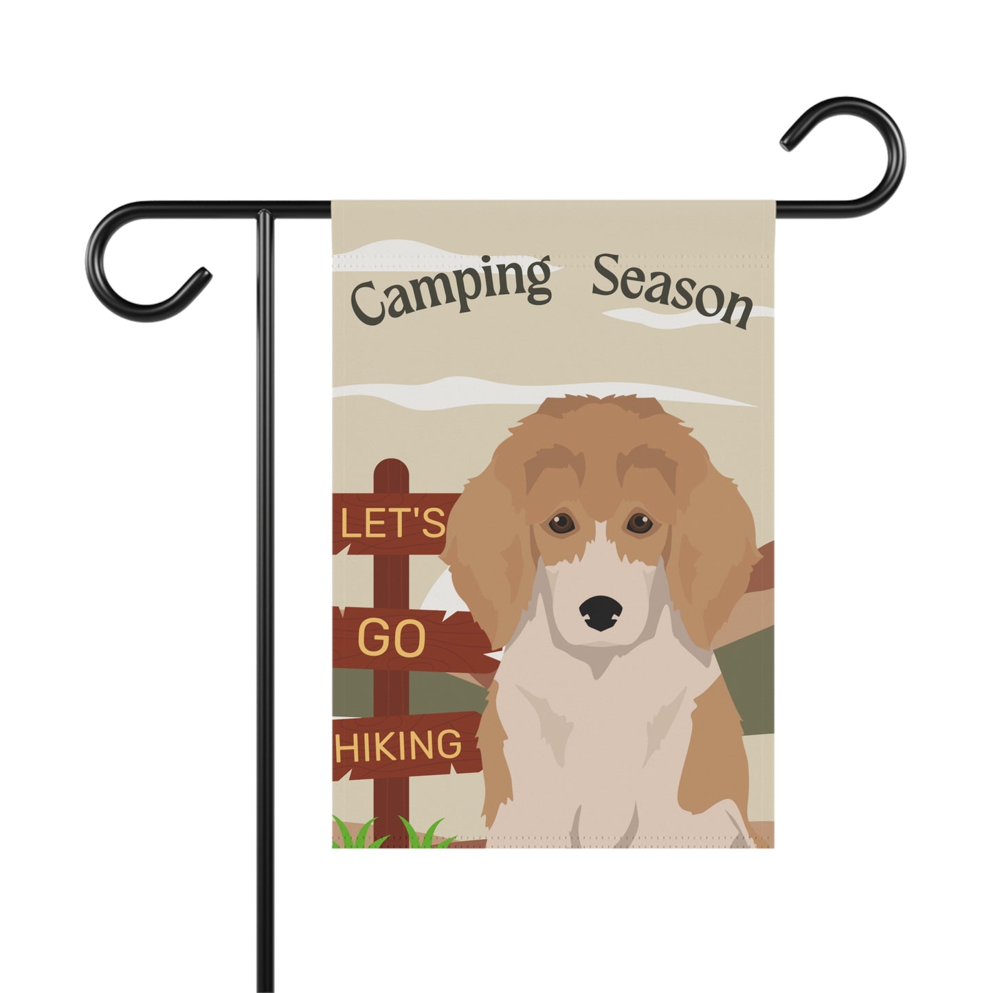 Poodle Dog Camping Garden Flag