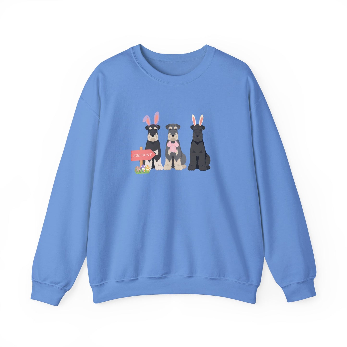 Schnauzer Dog Easter Unisex Heavy Blend Crewneck Sweatshirt, easter, Cute Dog Mom Gift