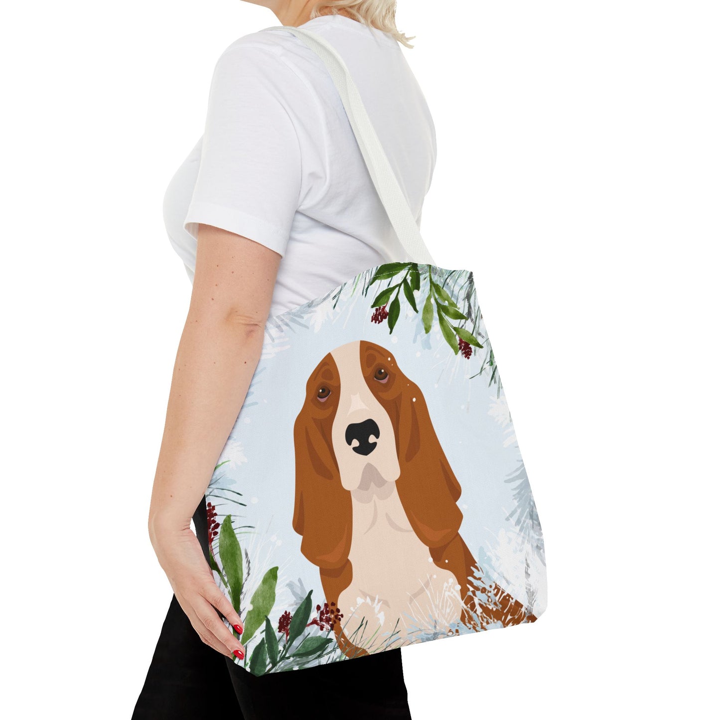 Basset Hound Dog Christmas Holiday Tote Bag 16x16