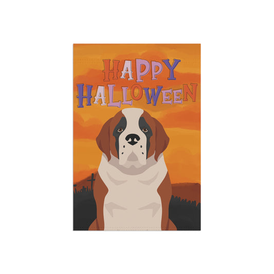St Bernard Dog Halloween Garden Flag