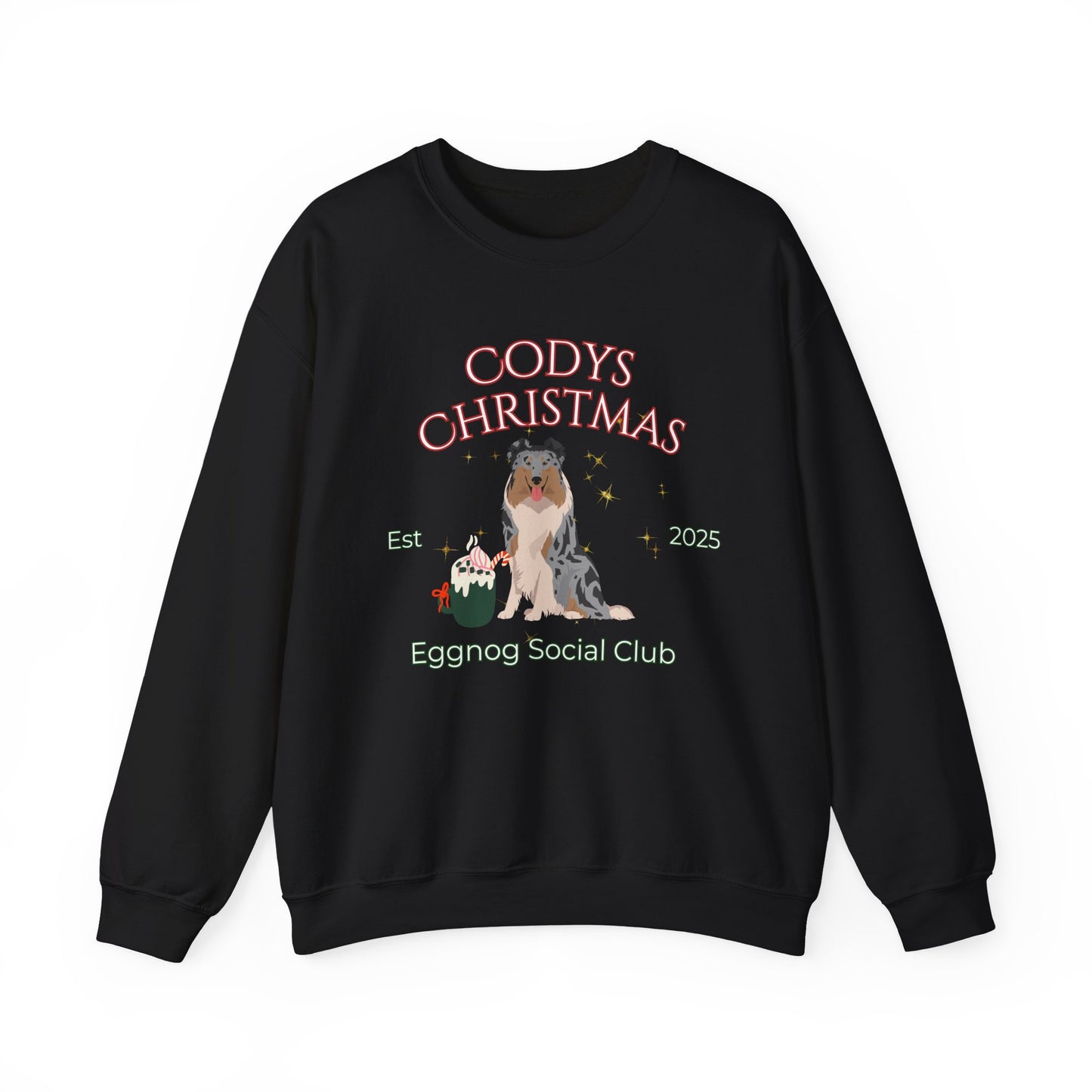 Collie Dog Christmas Social Club Unisex Heavy Blend Crewneck Sweatshirt Custom Name