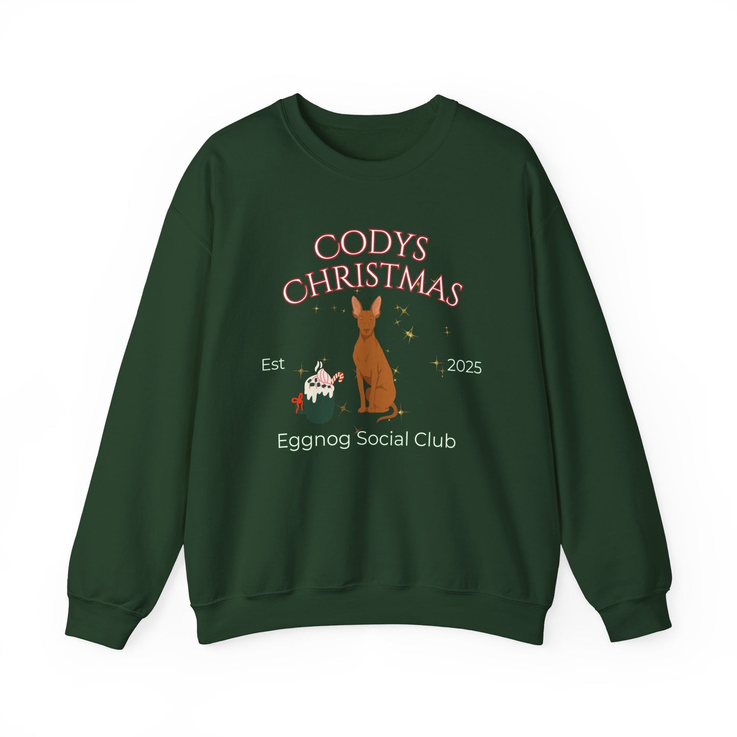 Cirneco Dell'Etna Dog Christmas Social Club Unisex Heavy Blend Crewneck Sweatshirt Custom Name