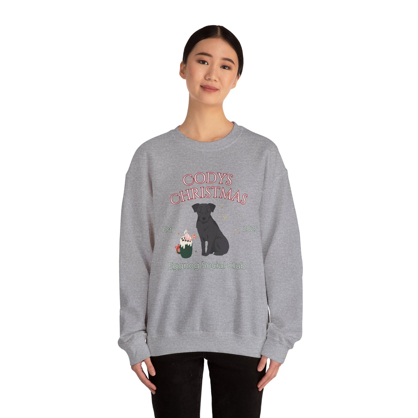 Patterdale Terrier Dog Christmas Social Club Unisex Heavy Blend Crewneck Sweatshirt Custom Name