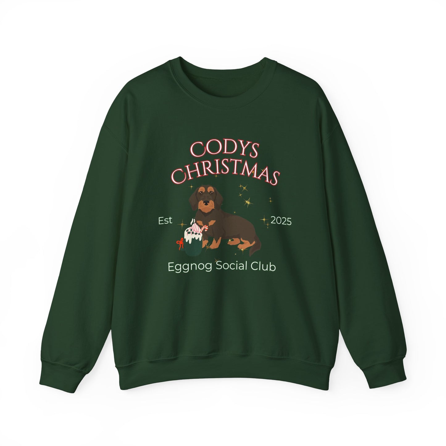 Dachshund Dog Christmas Social Club Unisex Heavy Blend Crewneck Sweatshirt Custom Name