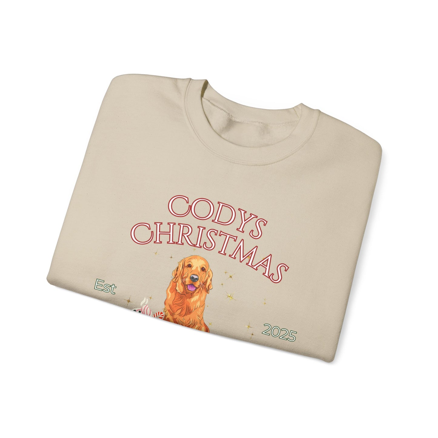 Golden Retriever Dog Christmas Social Club Unisex Heavy Blend Crewneck Sweatshirt Custom Name