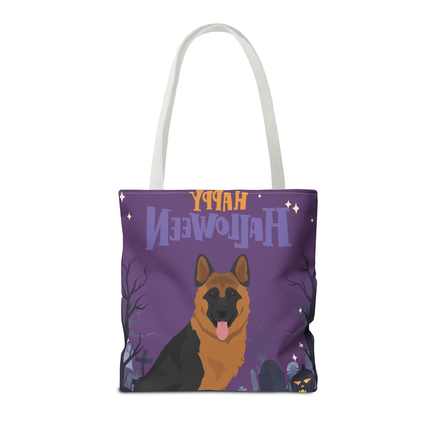German Shepherd Dog Happy Halloween Tote Bag 16x16