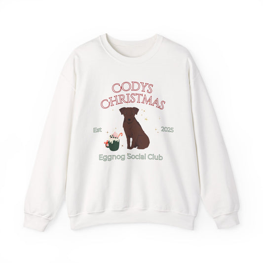 Patterdale Terrier Dog Christmas Social Club Unisex Heavy Blend Crewneck Sweatshirt Custom Name