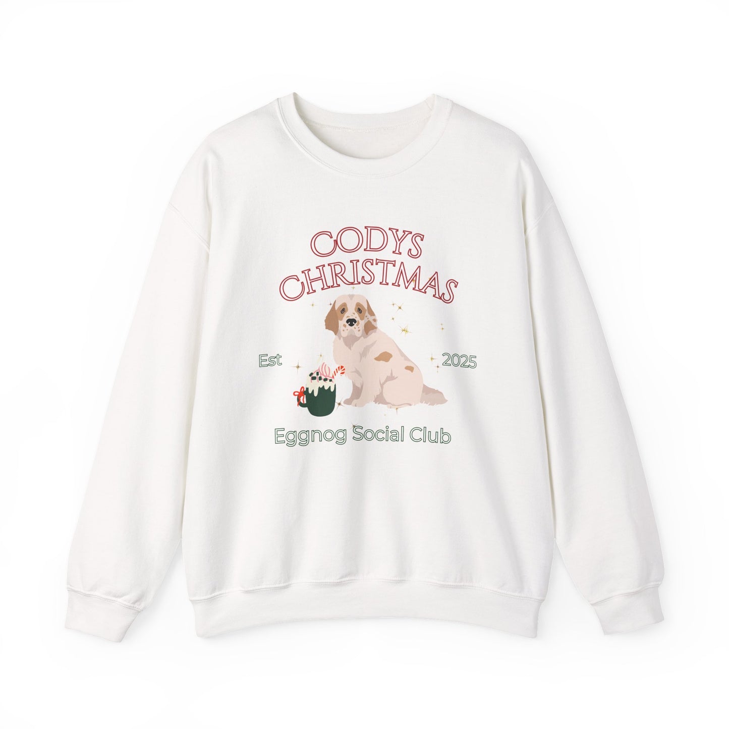 Clumber Spaniel Dog Christmas Social Club Unisex Heavy Blend Crewneck Sweatshirt Custom Name