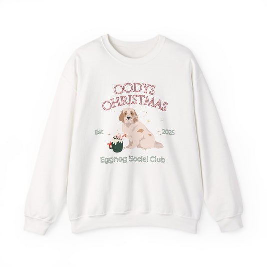 Clumber Spaniel Dog Christmas Social Club Unisex Heavy Blend Crewneck Sweatshirt Custom Name