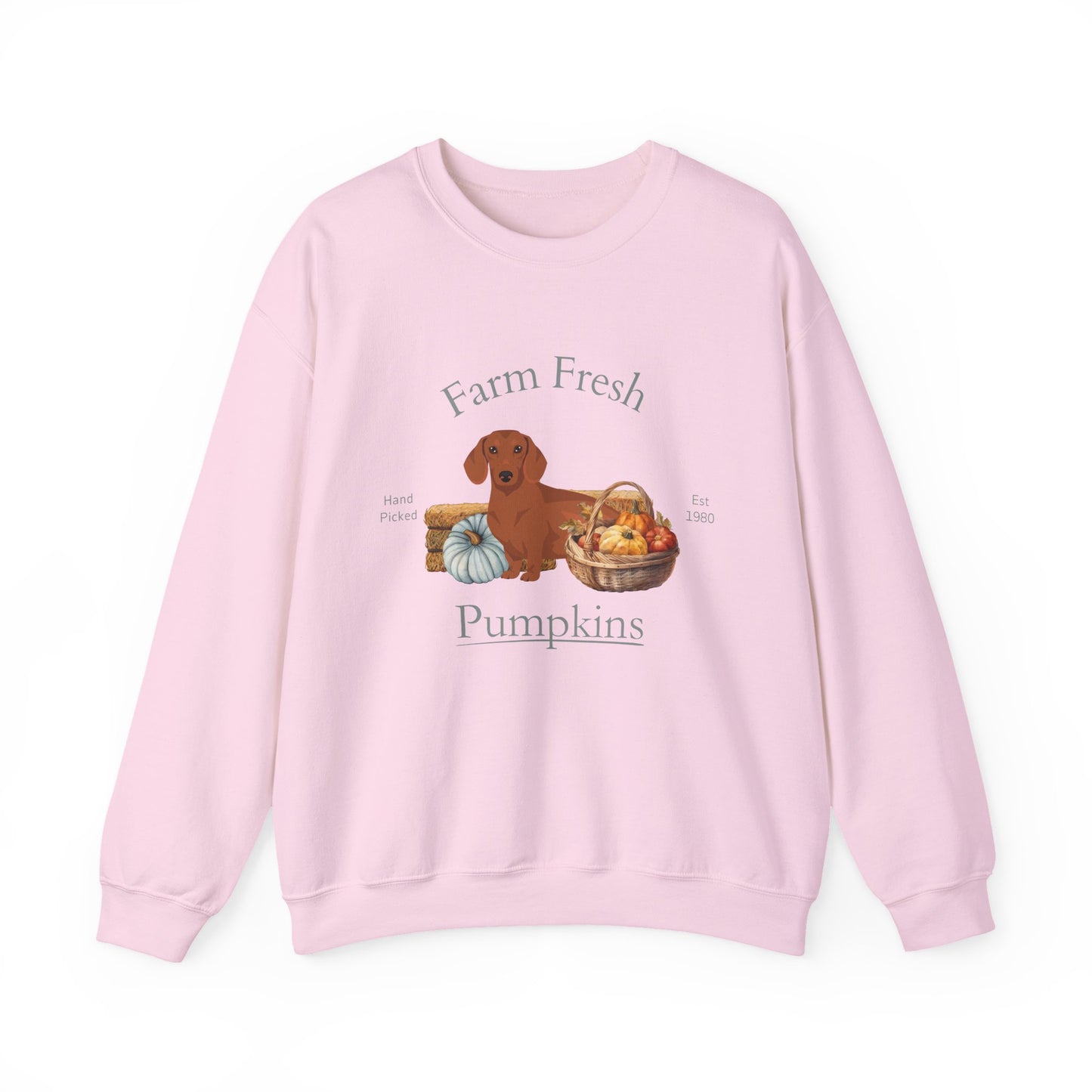 Dachshund Dog Fall Farm Fresh Unisex Heavy Blend Crewneck Sweatshirt