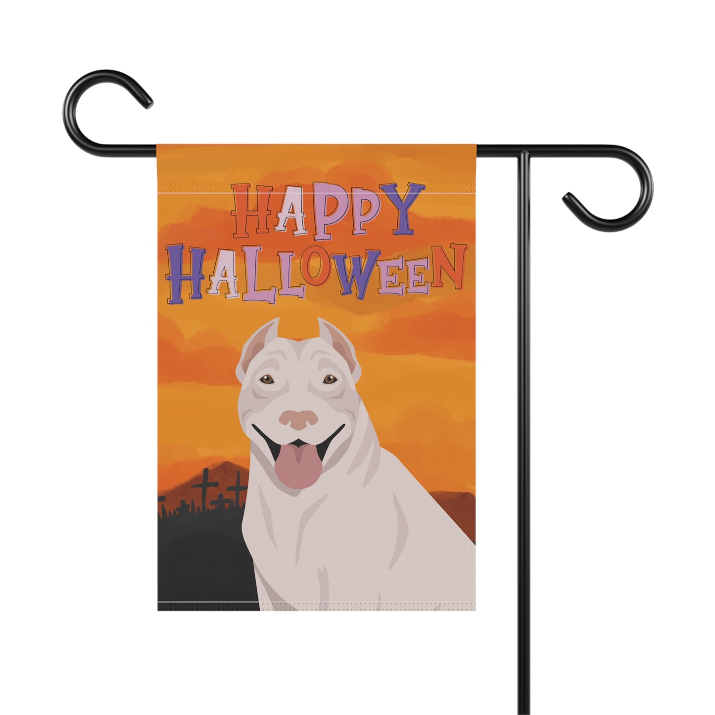 Pit Bull Dog Halloween Garden Flag