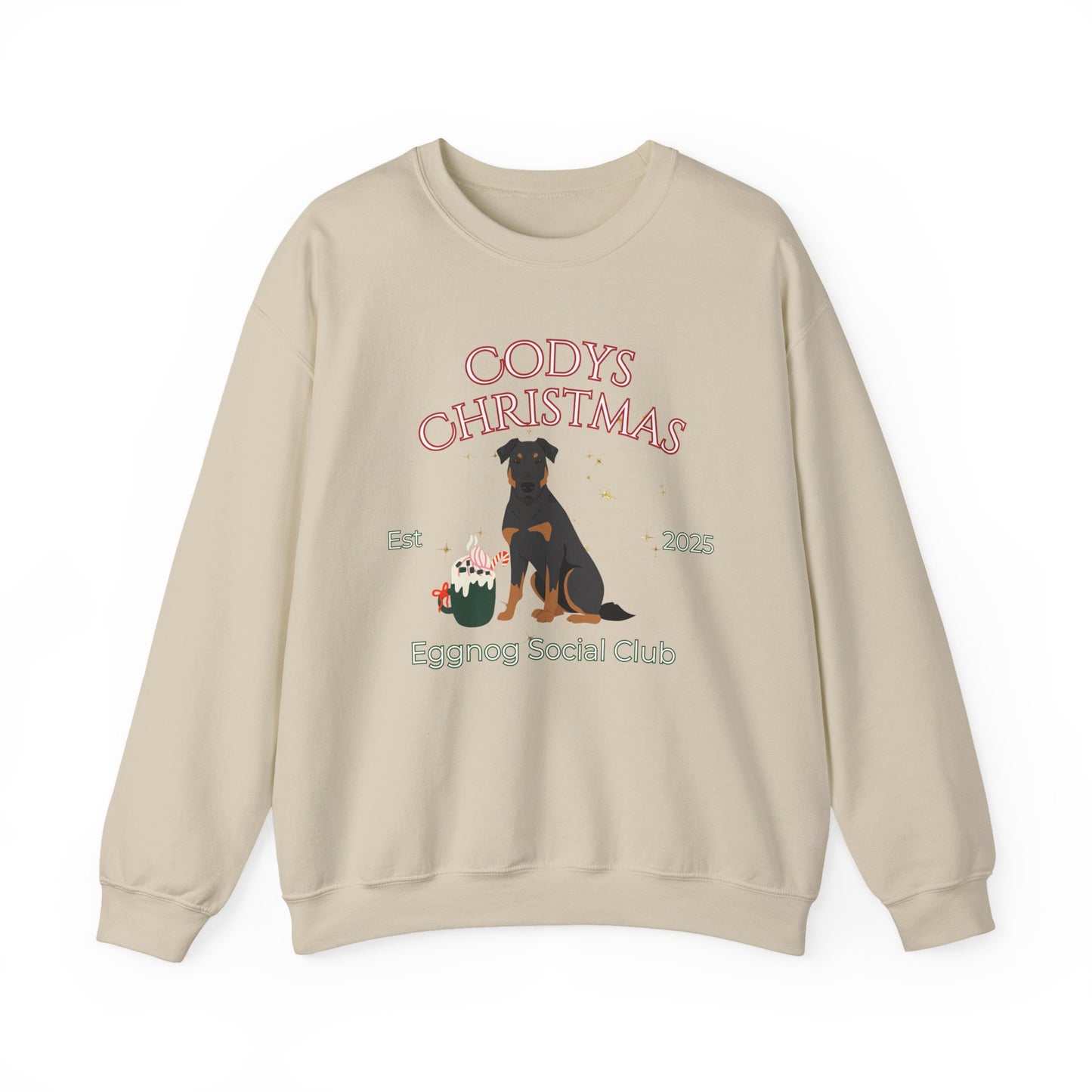 Beauceron Dog Christmas Social Club Unisex Heavy Blend Crewneck Sweatshirt Custom Name