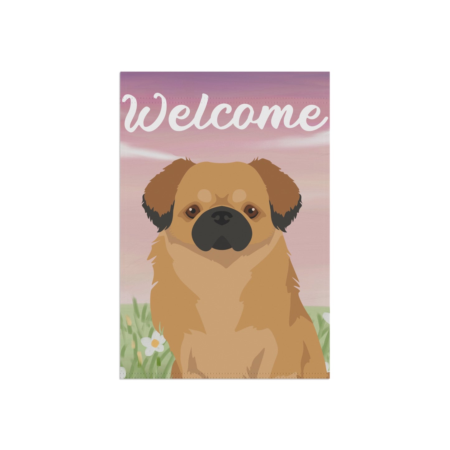 Tibetan Spaniel Dog Welcome Garden Flag