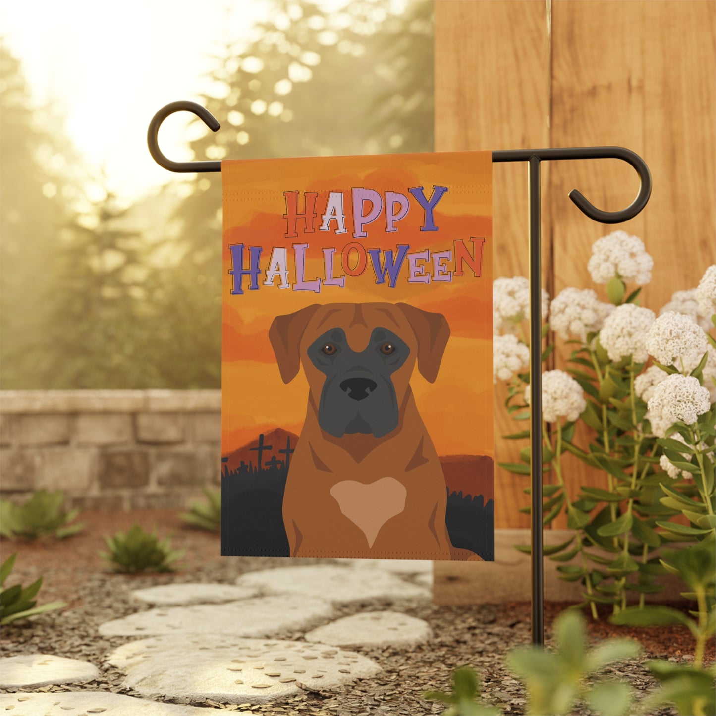 Boerboel Dog Halloween Garden Flag