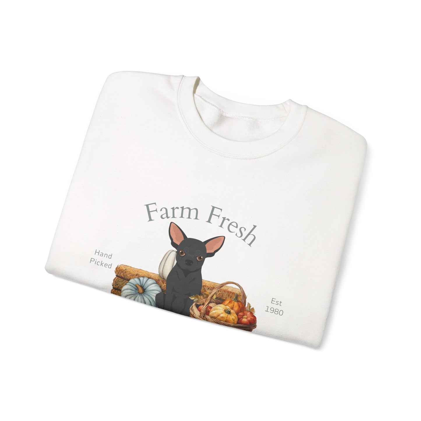 Chihuahua Dog Fall Farm Fresh Unisex Heavy Blend Crewneck Sweatshirt