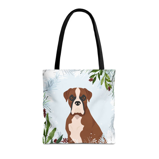 Boxer Dog Christmas Holiday Tote Bag 16x16