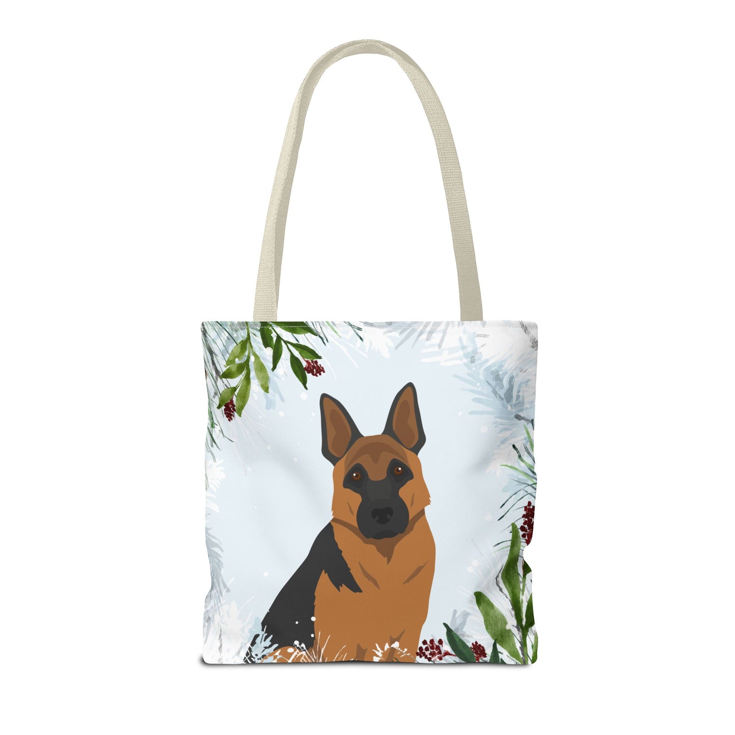 German Shepherd Dog Christmas Holiday Tote Bag 16x16