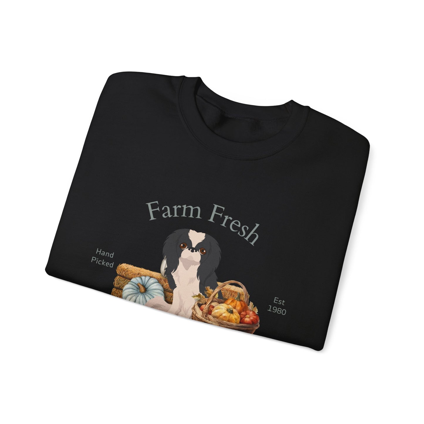 Japanese Chin Dog Fall Farm Fresh Unisex Heavy Blend Crewneck Sweatshirt