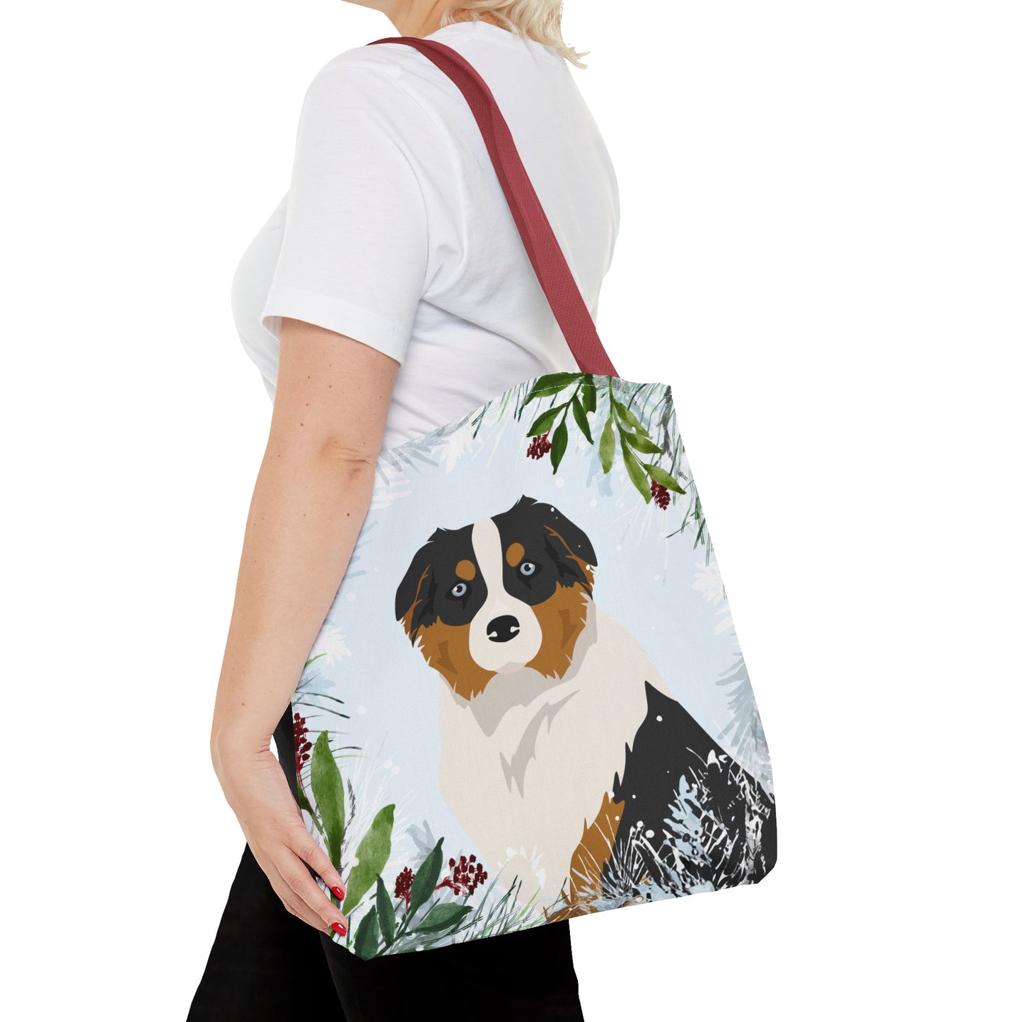 Australian Shepherd Dog Christmas Holiday Tote Bag 16x16