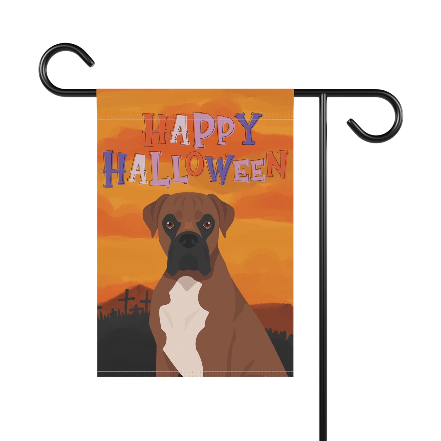 Boxer Dog Halloween Garden Flag