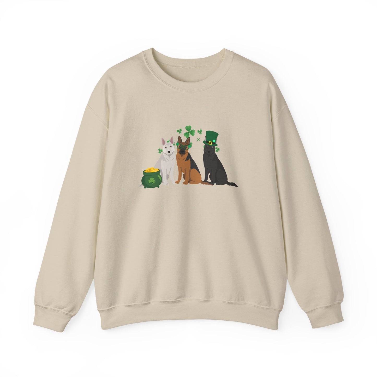 German Shepherd Dog St Patricks Day Unisex Heavy Blend Crewneck Sweatshirt, St Pattys day, Cute Dog Mom Gift