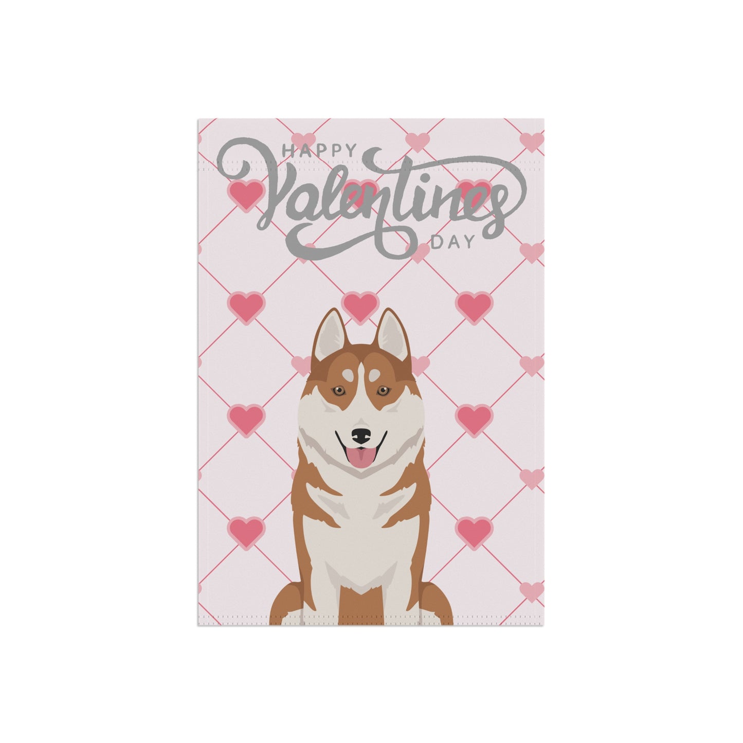 Siberian Husky Dog Valentines Day Garden Flag