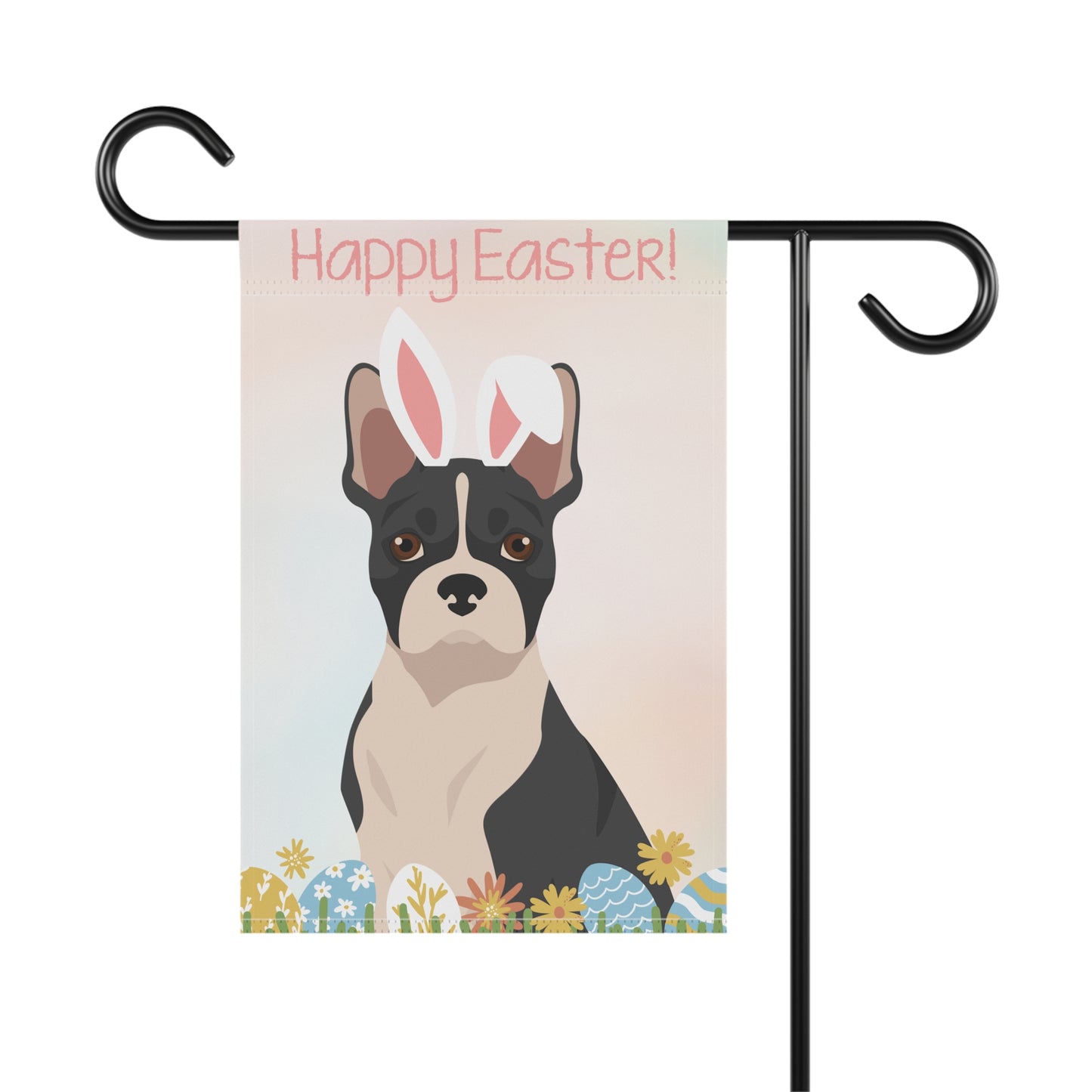 Boston Terrier Dog Happy Easter Garden Flag