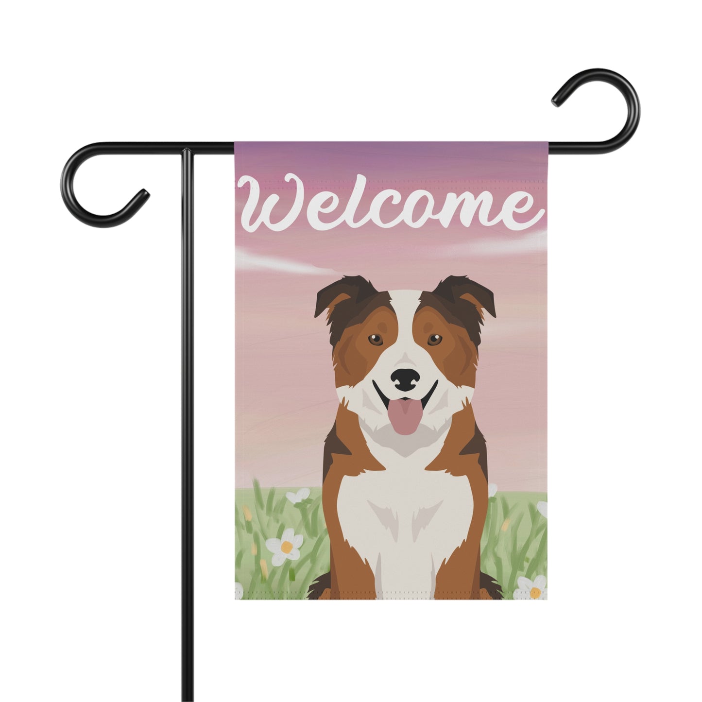 Border Collie Dog Welcome Garden Flag