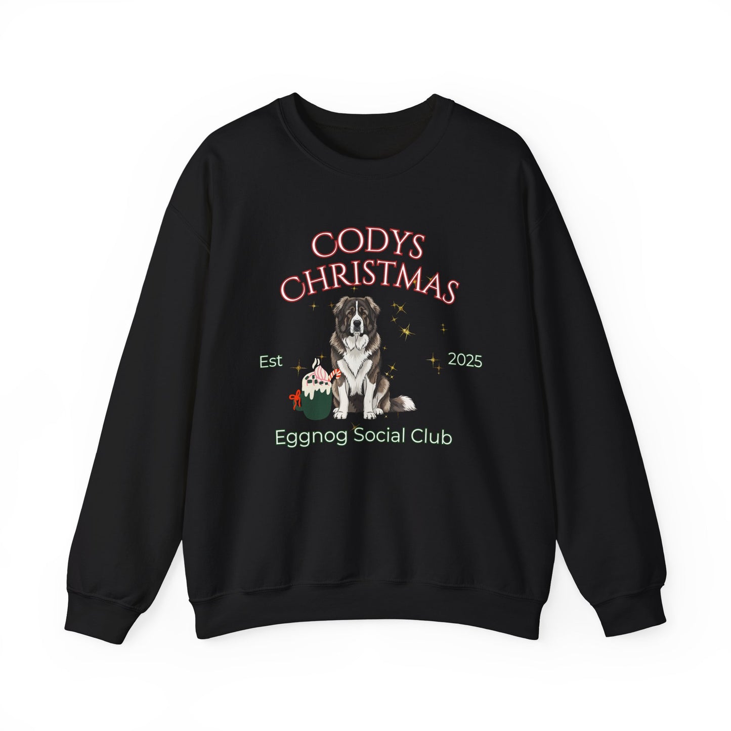 Caucasian Shepherd Dog Christmas Social Club Unisex Heavy Blend Crewneck Sweatshirt Custom Name