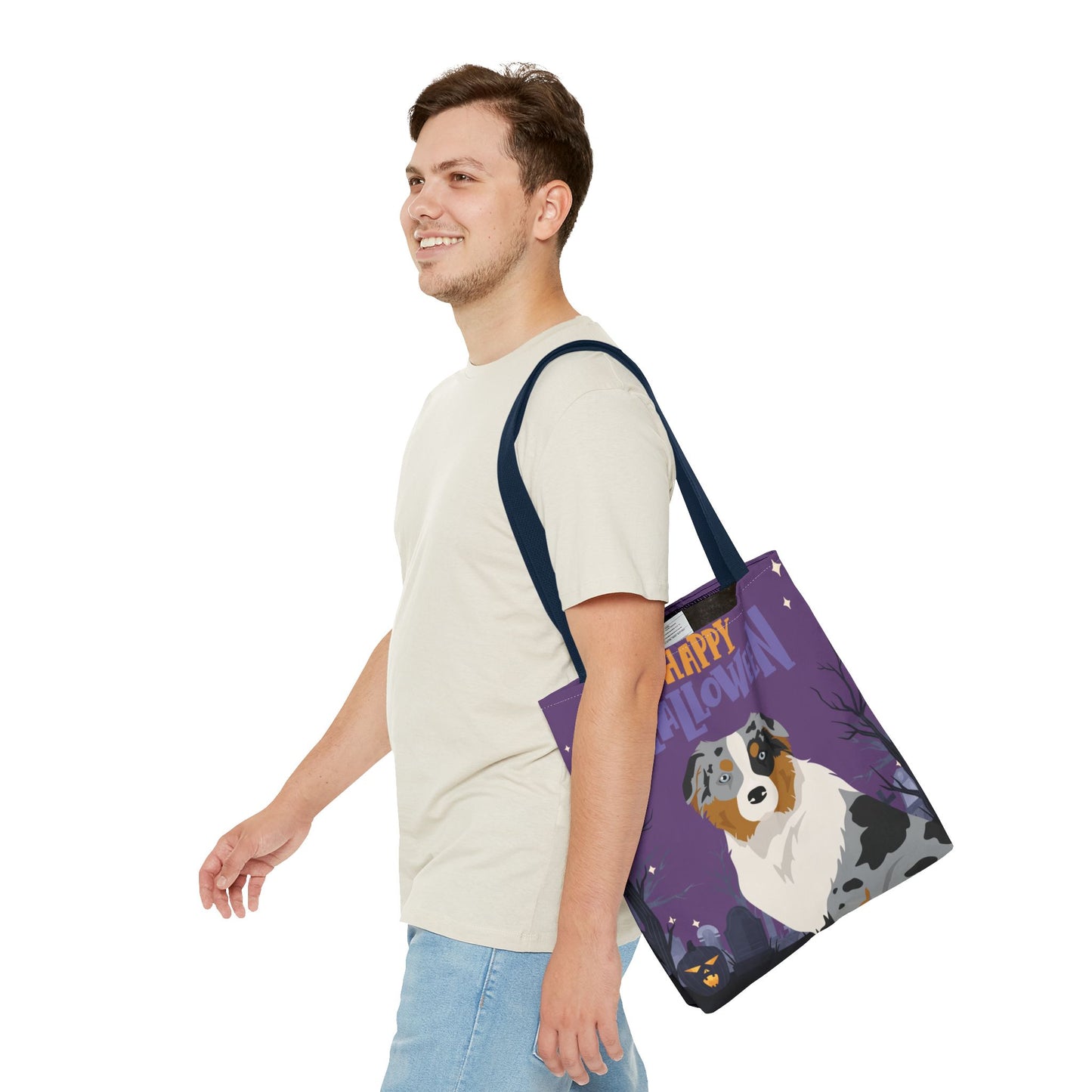 Australian Shepherd Dog Happy Halloween Tote Bag 16x16