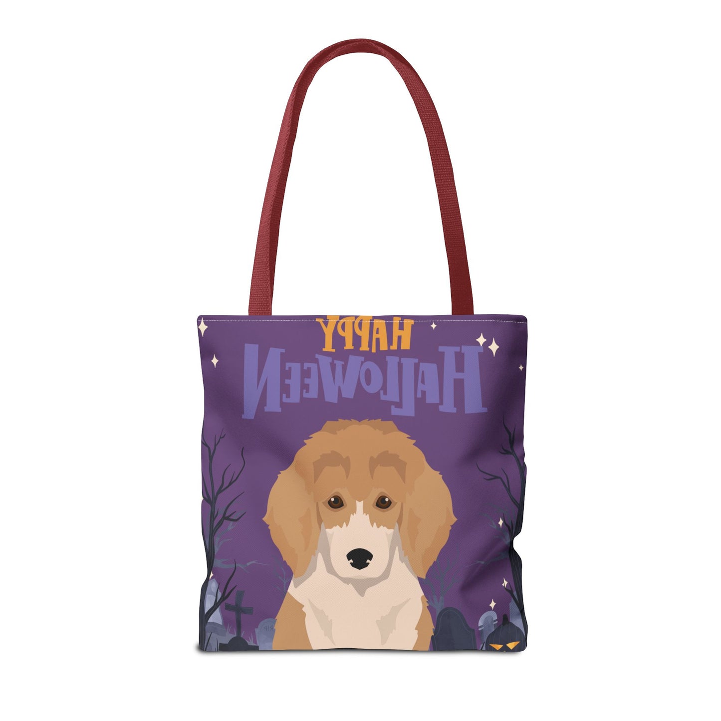 Poodle Dog Happy Halloween Tote Bag 16x16