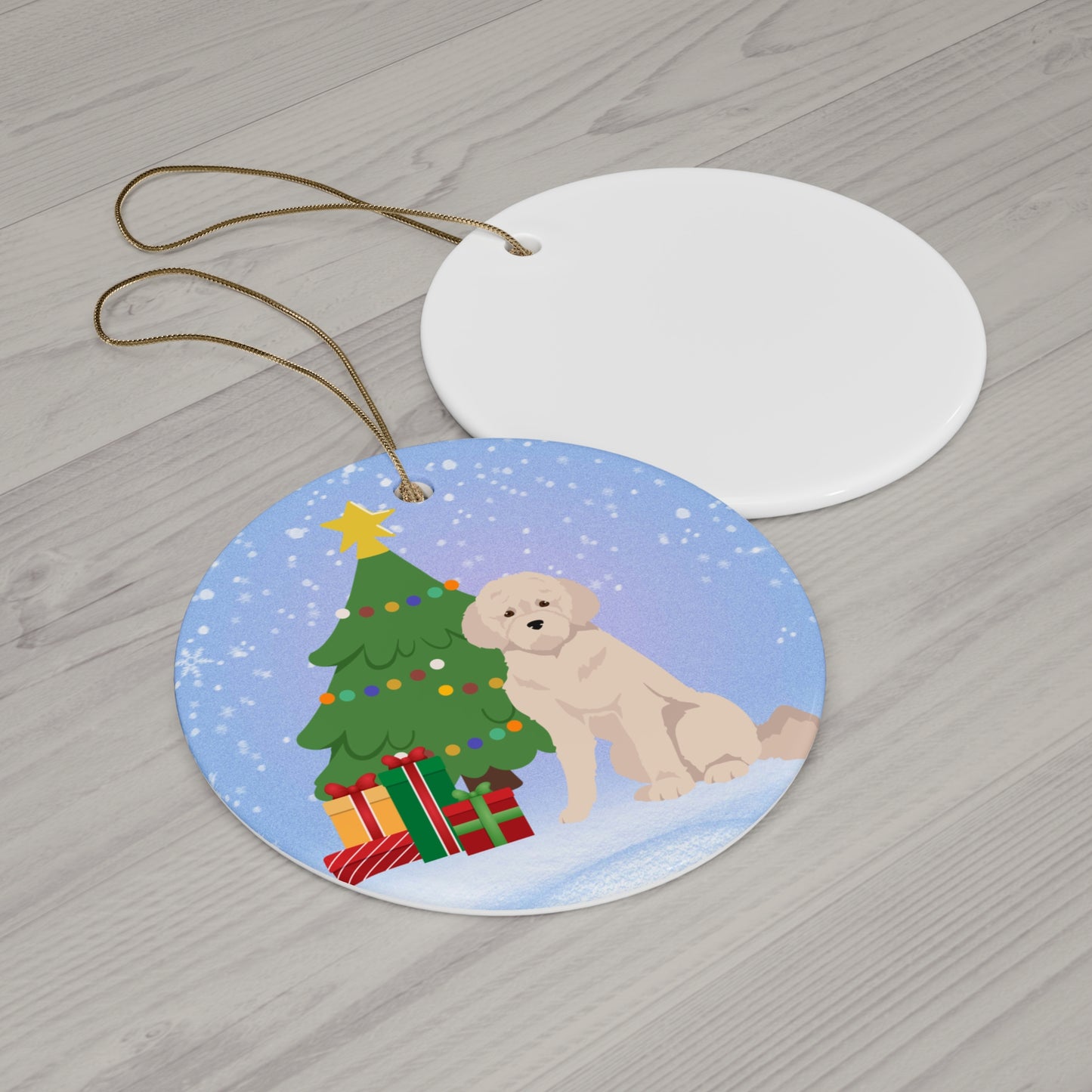 Lagotto Romagnolo Dog Christmas Ceramic Ornament