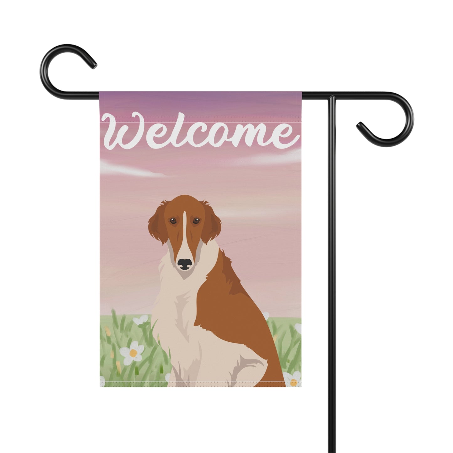 Borzoi Dog Welcome Garden Flag