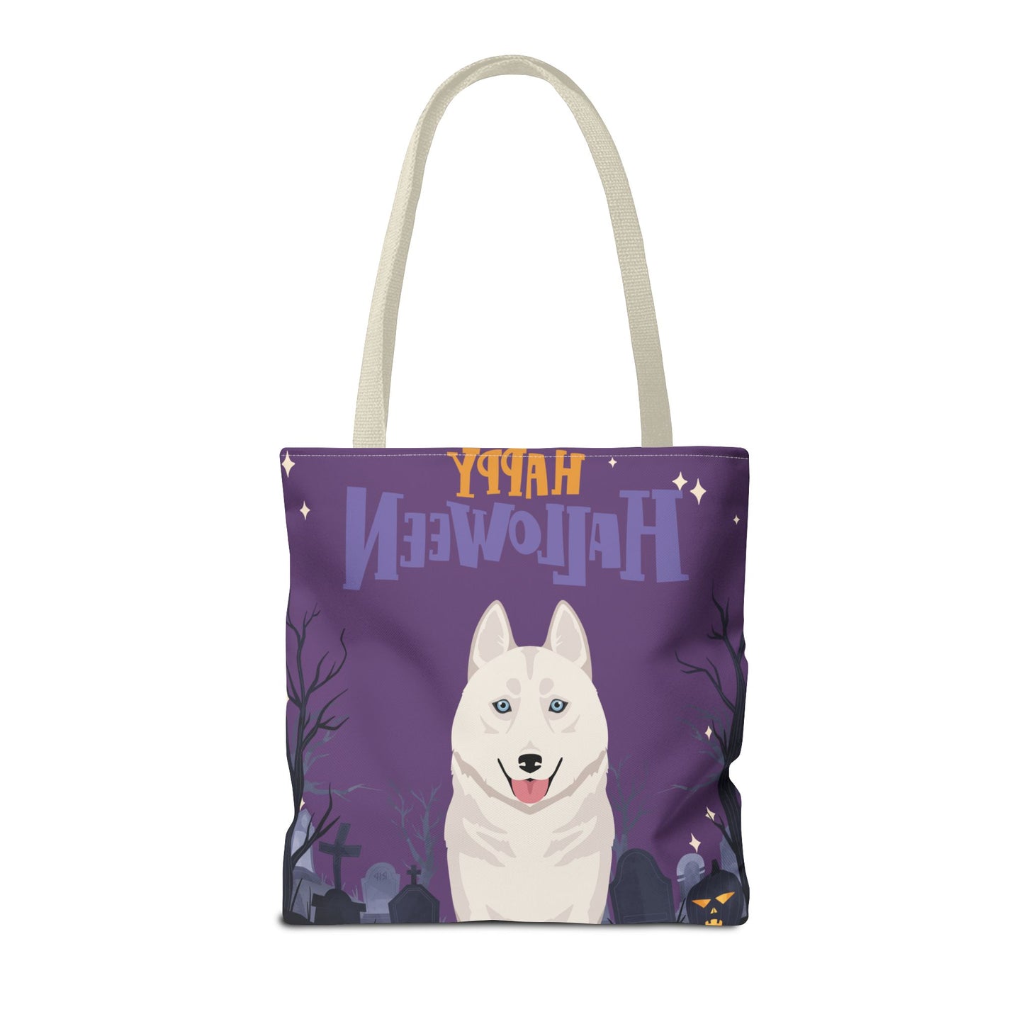 Siberian Husky Dog Happy Halloween Tote Bag 16x16