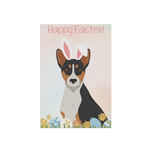 Basenji Dog Happy Easter Garden Flag