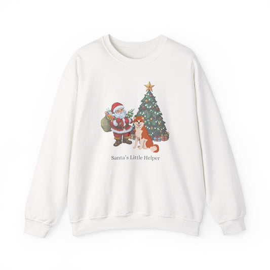 Japanese Akita Dog Santa's Little Helper Unisex Heavy Blend Crewneck Sweatshirt