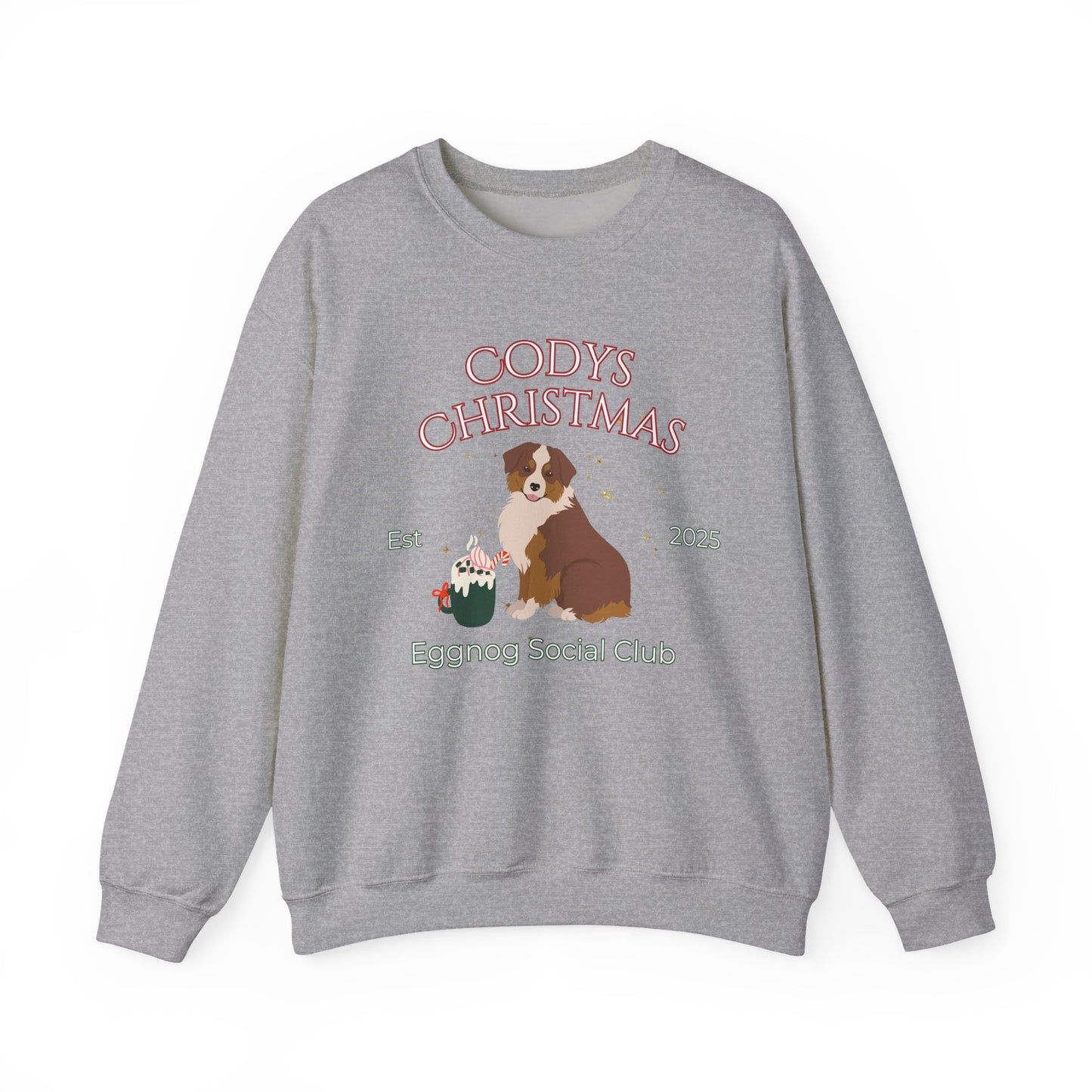 Miniature American Shepherd Dog Christmas Social Club Unisex Heavy Blend Crewneck Sweatshirt Custom Name