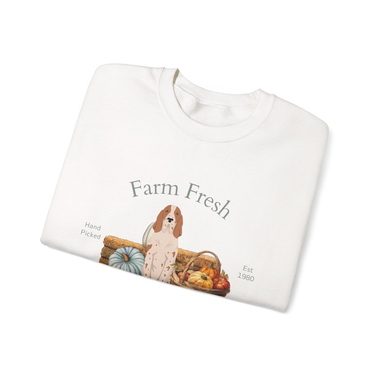 Bracco Italiano Dog Fall Farm Fresh Unisex Heavy Blend Crewneck Sweatshirt