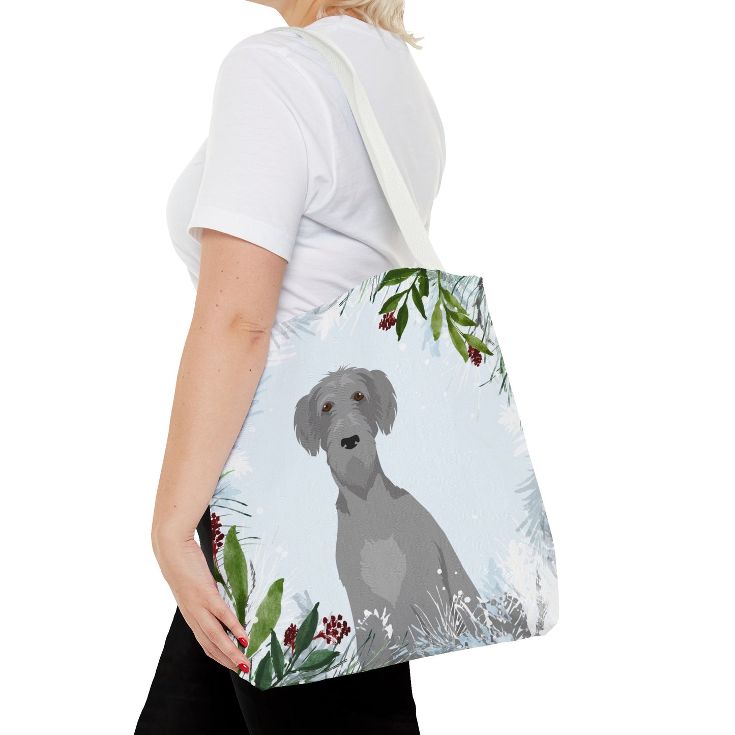 Scottish Deerhound Dog Christmas Holiday Tote Bag 16x16