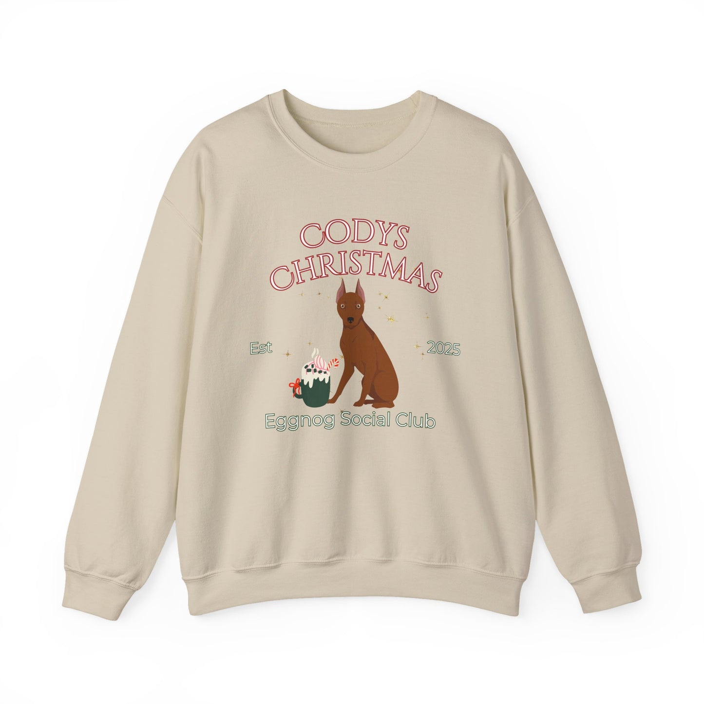 Miniature Pinscher Dog Christmas Social Club Unisex Heavy Blend Crewneck Sweatshirt Custom Name