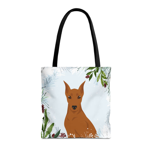 German Pinscher Dog Christmas Holiday Tote Bag 16x16