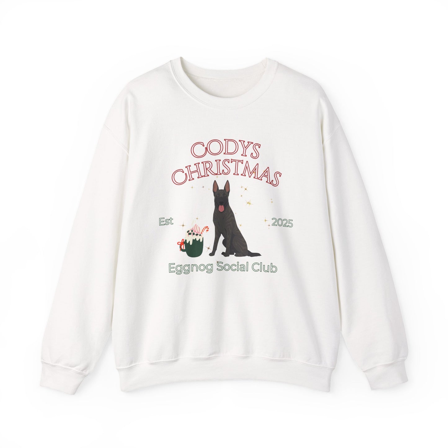 Dutch Shepherd Dog Christmas Social Club Unisex Heavy Blend Crewneck Sweatshirt Custom Name