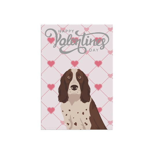 Russian Spaniel Dog Valentines Day Garden Flag