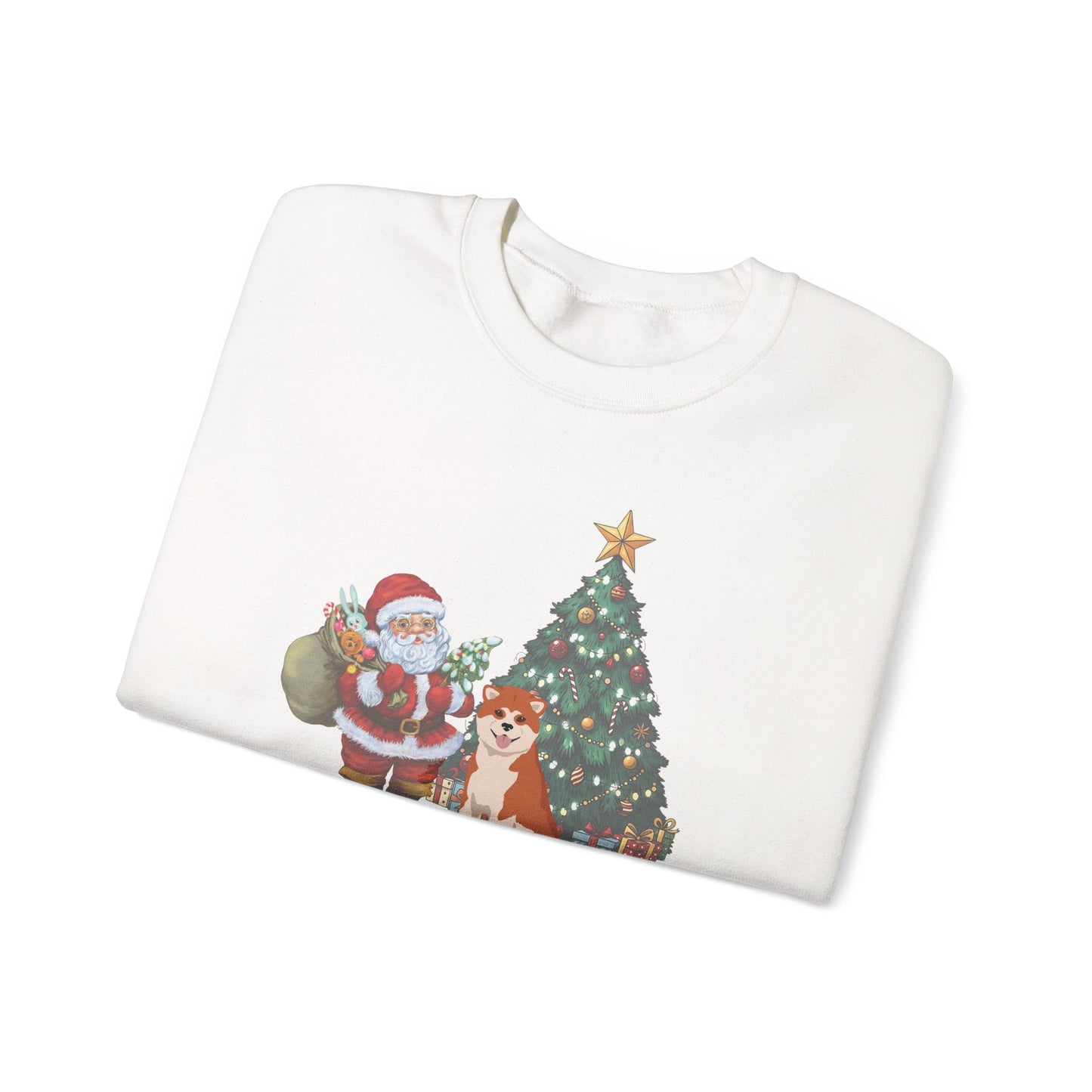 Japanese Akita Dog Santa's Little Helper Unisex Heavy Blend Crewneck Sweatshirt