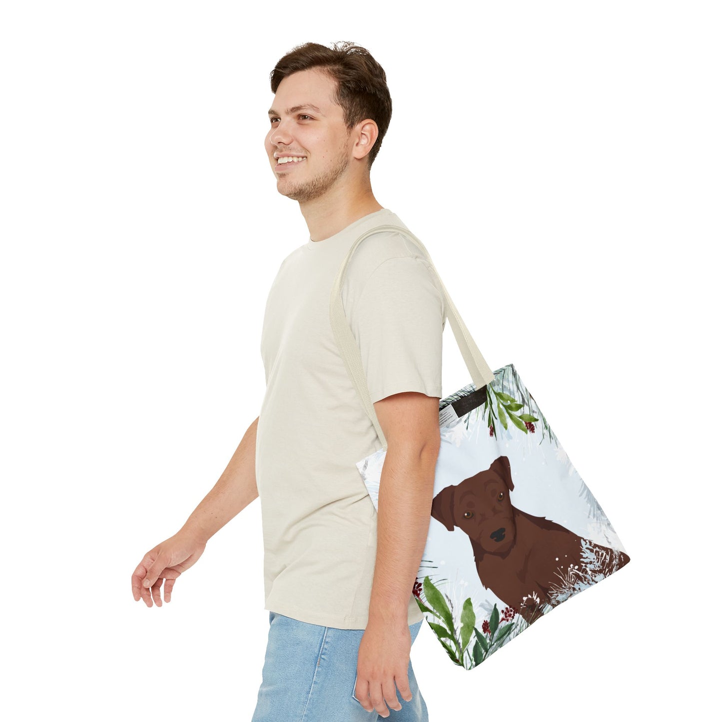 Patterdale Terrier Dog Christmas Holiday Tote Bag 16x16